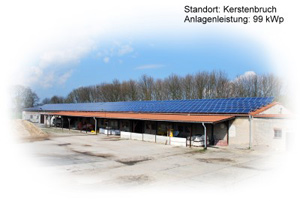 Photovoltaik Referenzanlage Kerstenbruch 99kWp build by Antaris