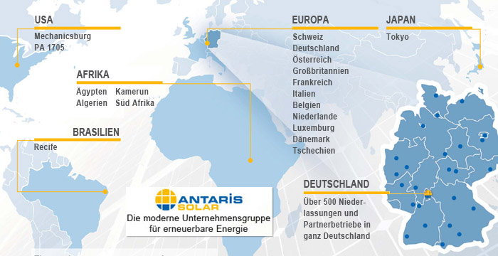ANTARIS SOLAR die moderne Unternehmensgruppe für erneuerbare Energien (Standorte)