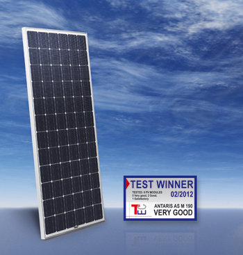 Achieved the highest energy yield in the comparison test: the AS M 190 from ANTARIS SOLAR  Image: ANTARIS SOLAR